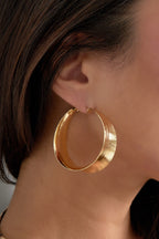 Sculpted Wide Hoop Earrings