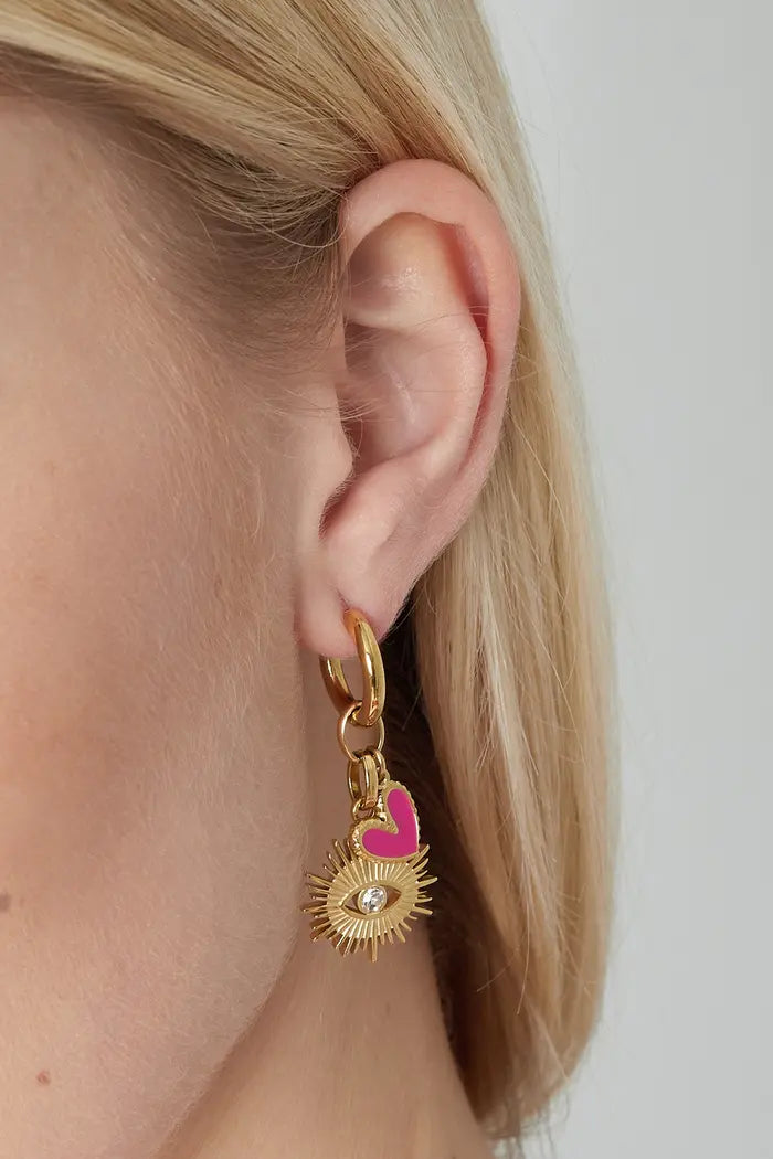 Charm Heart Drop Earrings