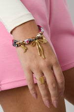 Armbanden met bedel van roestvrij staal met strik, casual, dagelijks, eenvoudig, serie, damessieraden
