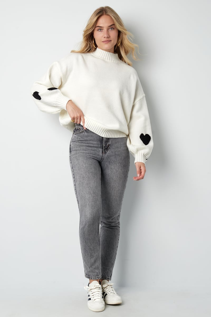 Comfort Heart Knit trui - fuchsia