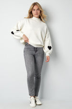 Comfort Heart Knit trui - fuchsia