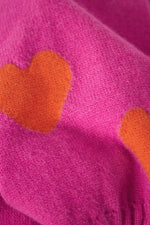 Comfort Heart Knit trui - fuchsia