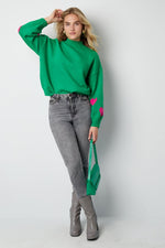 Comfort Heart Knit trui - fuchsia