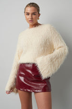 Fluffy finesse top - Burgundy