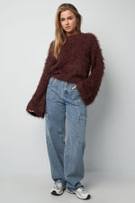 Fluffy finesse top - Burgundy