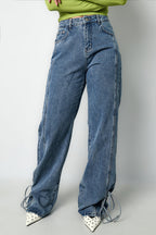 Jeans bossy bow - Blauw