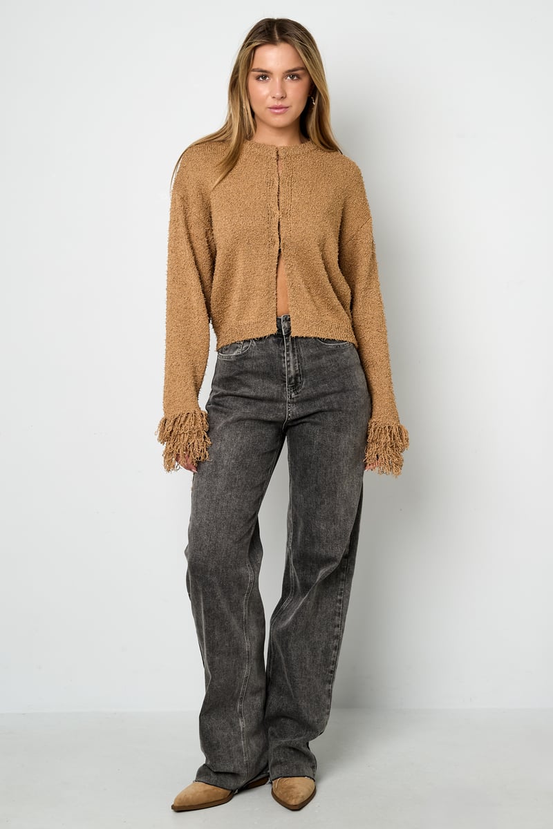 Cardigan met franjemouwen