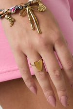 Roestvrijstalen minimalistische ringen Hart Casual Dagelijks Eenvoudig Serie Dames sieraden