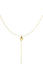 classic heart & pearl ketting