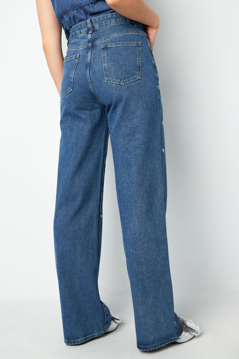 Denim jeans glitter hart