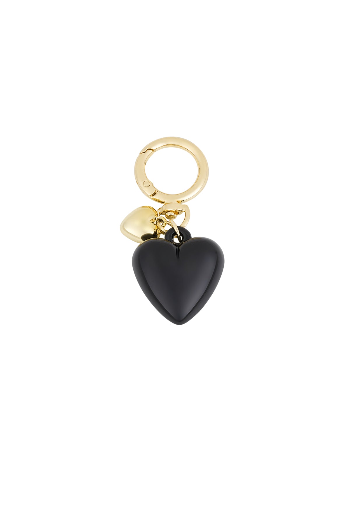 Midnight Heart Charm – Trendy heart keychain for bag and key ring