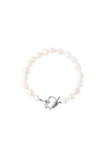 Armband parel hart sluiting Goud kleur Stainless Steel