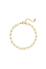 Schakelarmband basic Goud kleur Stainless Steel