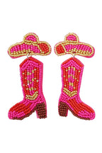 Cowgirl Bead Boot Earrings