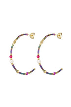 ColorBead Hoop Earrings