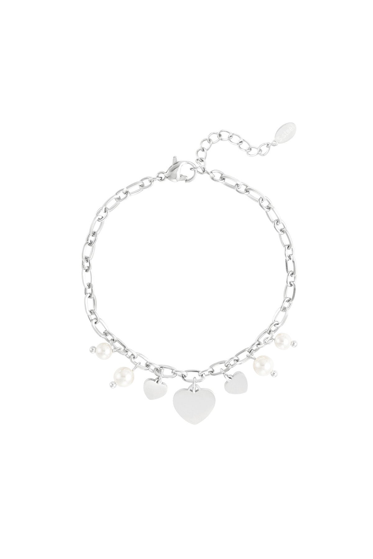 hearts & pearls armband