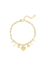 hearts & pearls armband