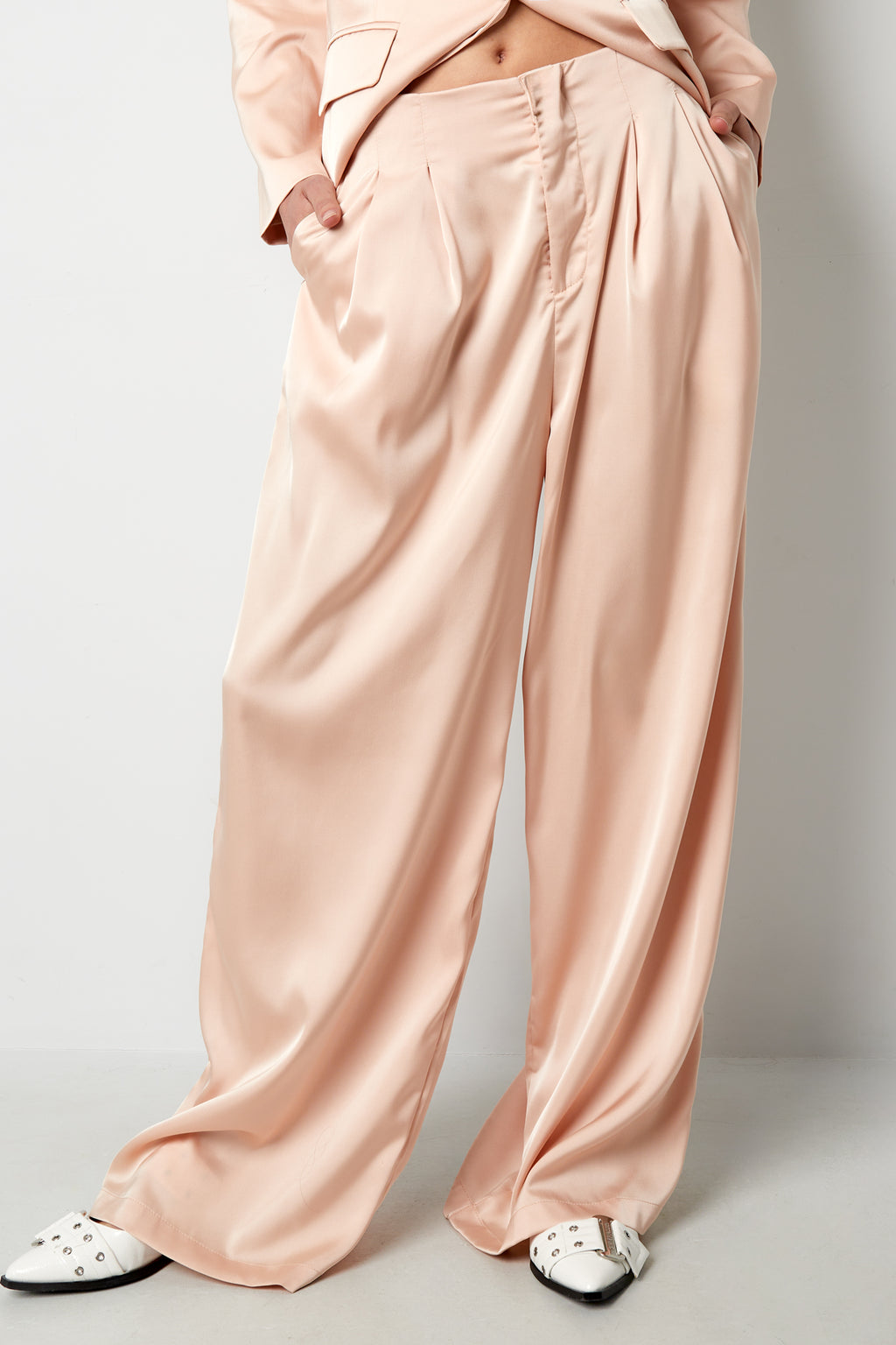 Geweven Polyestervezel Vrouwen Rechte Broeken Casual Effen Kleur