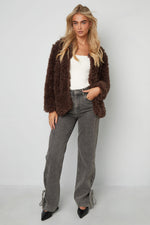 Vrouwen Herfst/Winter Geweven Polyestervezel Elegante Solide Kleur Jas
