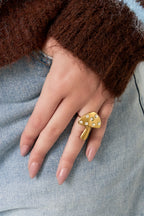 Roestvrijstalen statementringen, planten, casual, dagelijks, eenvoudige serie, damessieraden