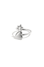 Ring met hart en ster