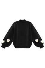 Comfort Heart Knit trui - fuchsia
