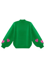 Comfort Heart Knit trui - fuchsia