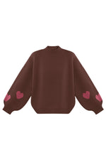 Comfort Heart Knit trui - fuchsia