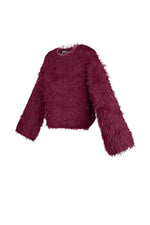Fluffy finesse top - Burgundy