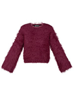 Fluffy finesse top - Burgundy