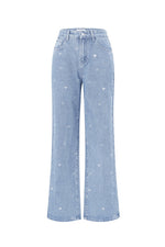 Denim jeans glitter hart