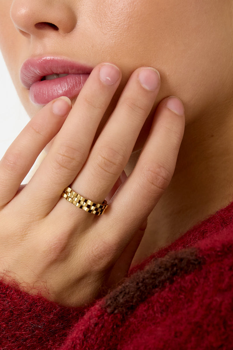 Roestvrijstalen minimalistische ringen onregelmatige vorm Eenvoudig dagelijks Eenvoudige serie Dames sieraden
