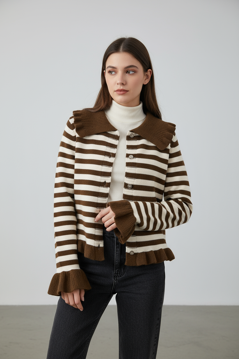 Striped Collar Knit