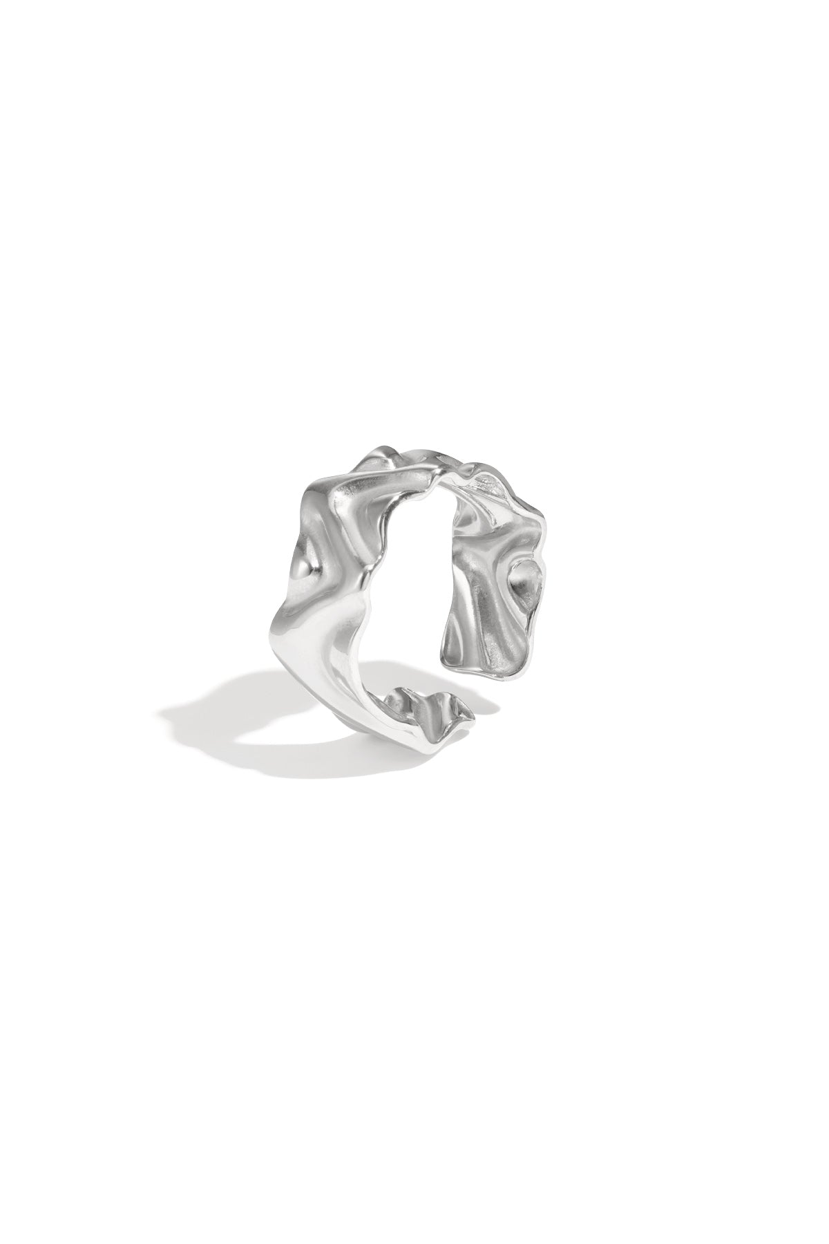 Roestvrijstalen minimalistische ringen onregelmatige vorm Casual Dagelijks Eenvoudig Serie Dames sieraden