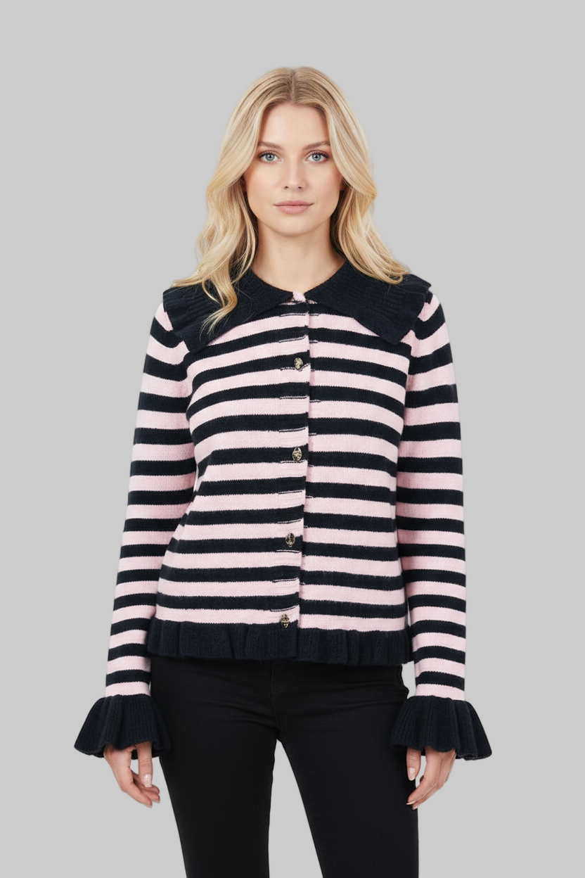 Striped Collar Knit