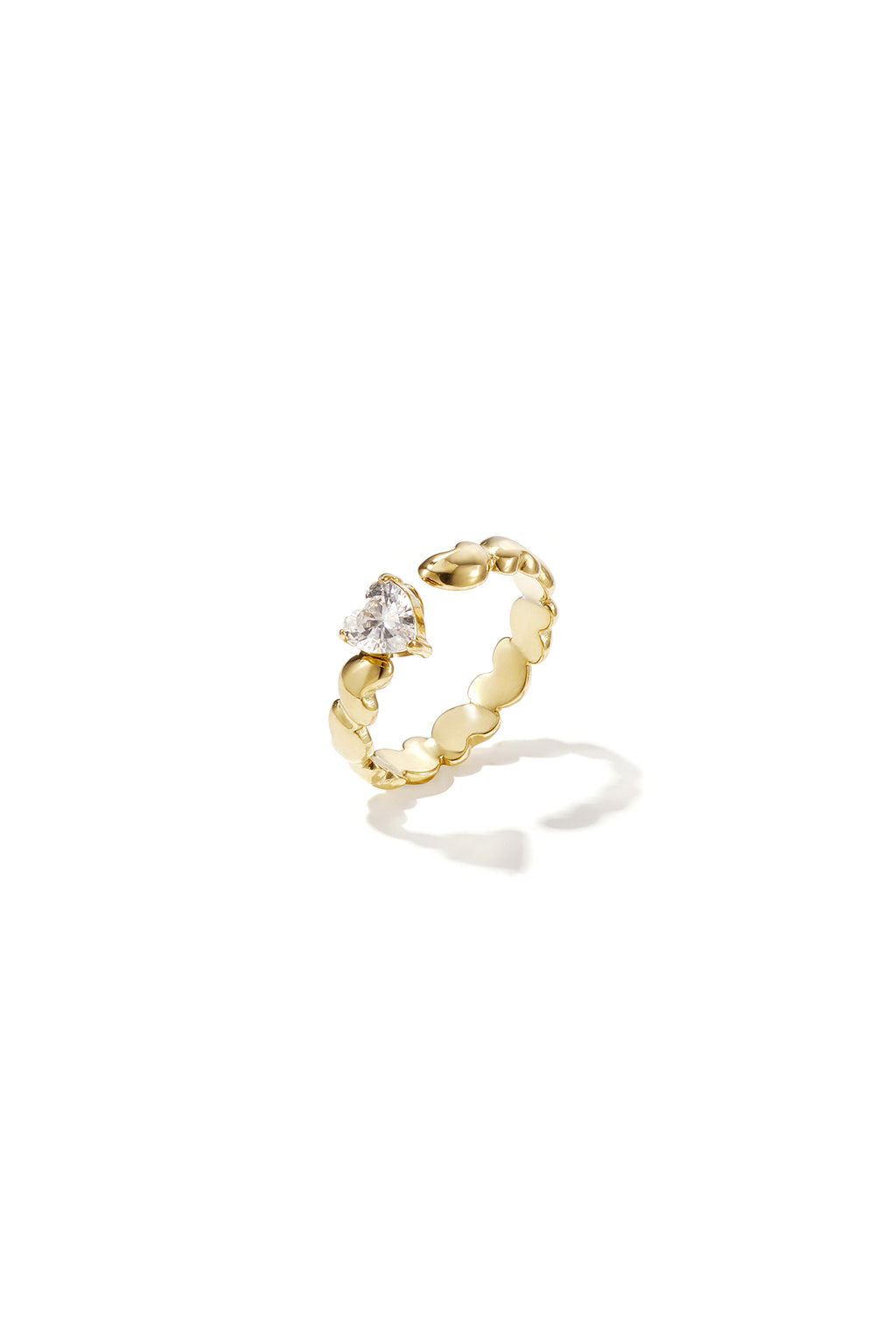 Ring met wisselende harten en zirkonia