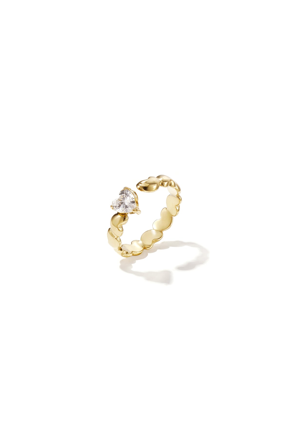 Ring met wisselende harten en zirkonia