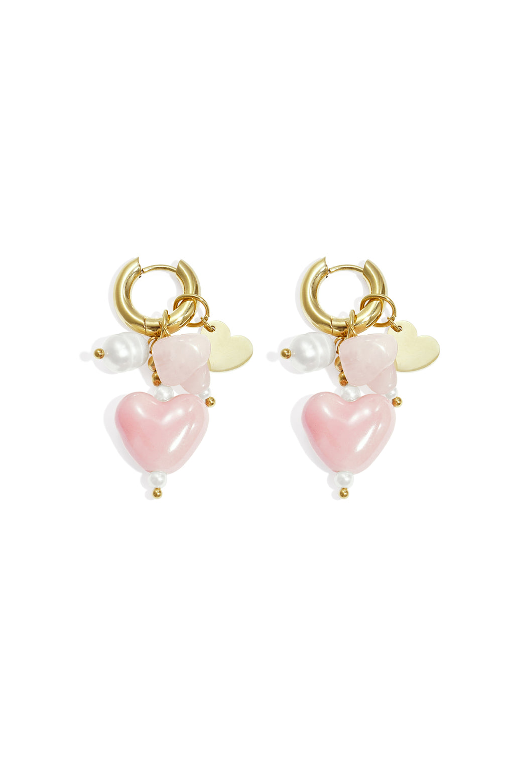 Oorbellen van roestvrij staal met hartjes, casual, dagelijks, eenvoudig, serie, damessieraden