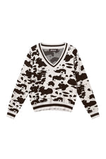 Lijm (menselijk katoen) Gebreide truien Luipaardprint Casual Herfst/Winterkleding