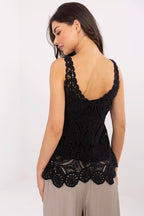 Top met kanten details en diepe rug - stijlvolle look - Yoozy Fashion