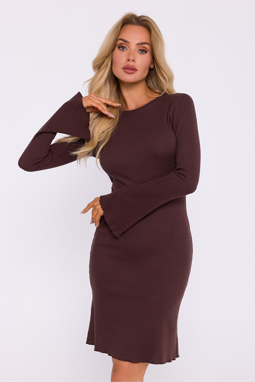 Ribbed Flare Knit Dress