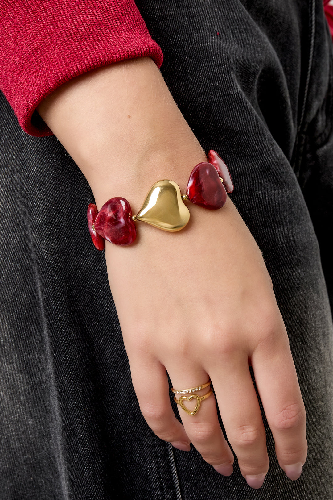 Acryl kralen armbanden hart retro dagelijkse klassieke serie dames sieraden
