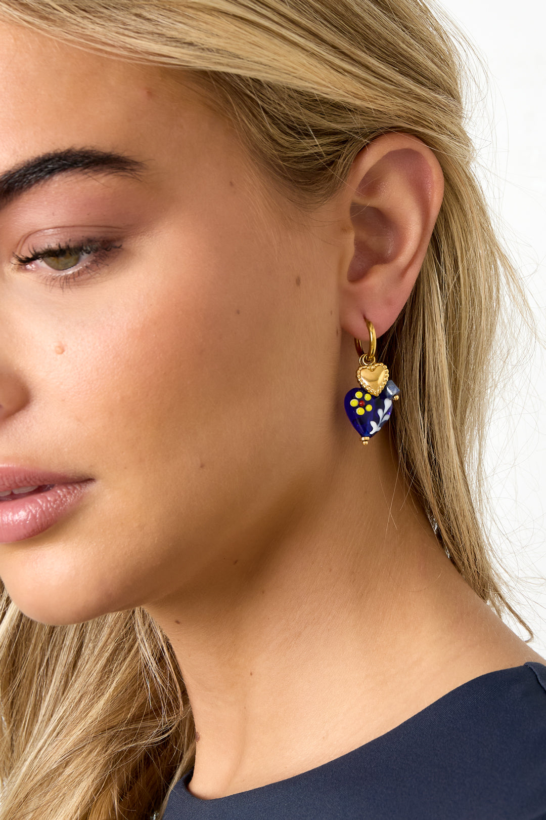 Oorbellen van roestvrij staal met hartjes, casual, dagelijks, eenvoudig, serie, damessieraden