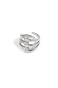Roestvrijstalen statement ringen, casual, dagelijks, eenvoudig, serie, damessieraden