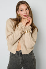 Cardigan met franjemouwen