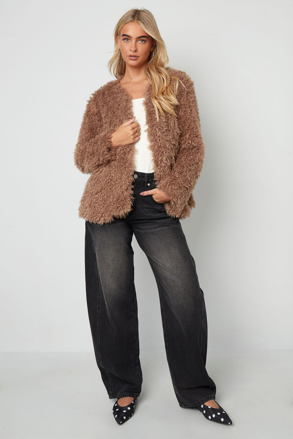 Vrouwen Herfst/Winter Geweven Polyestervezel Elegante Solide Kleur Jas