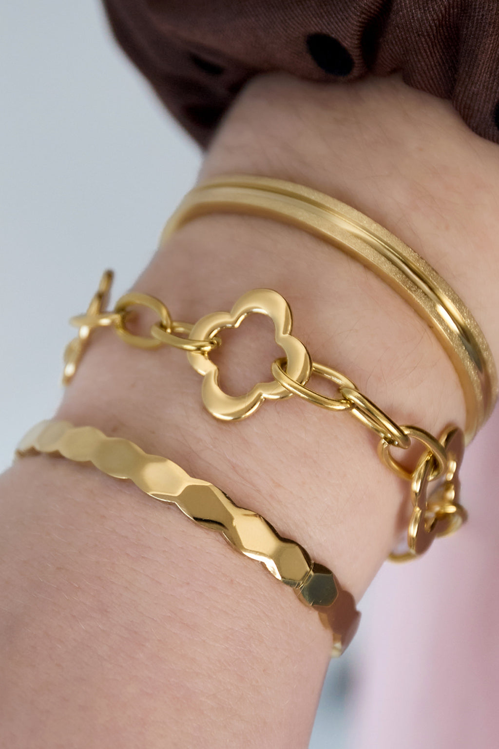 Roestvrijstalen kettingarmbanden Klaver Casual Dagelijks Dames sieraden